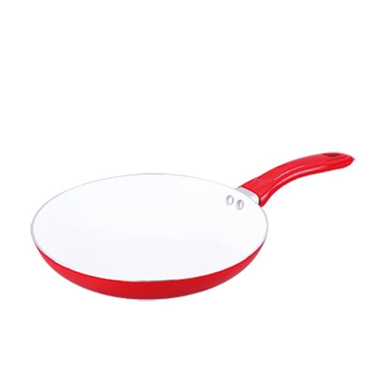 Custom Round Frying Pan With White Color Ceramic Coating